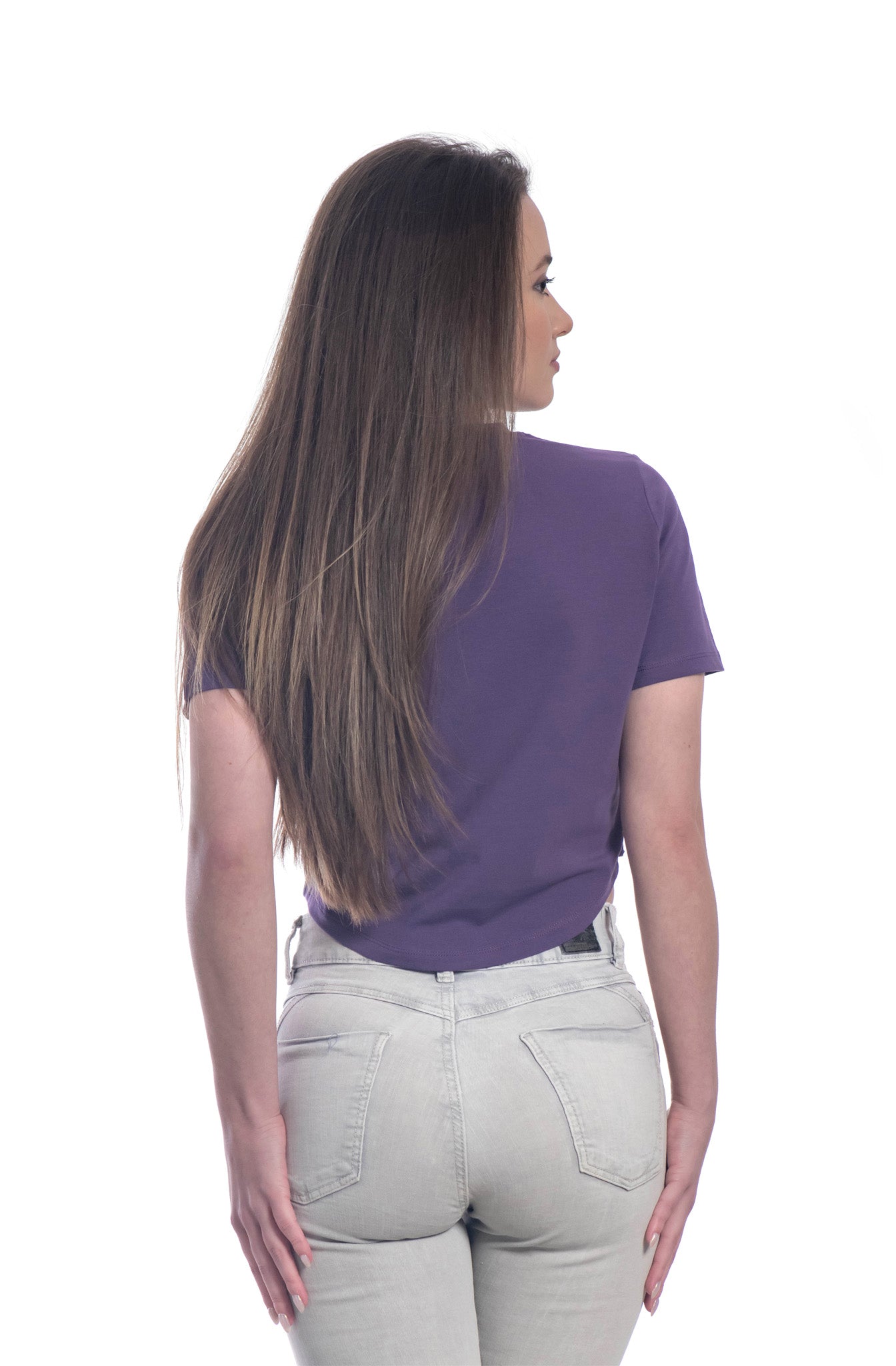 Ruffled High Neck Contrast Side Tie Top