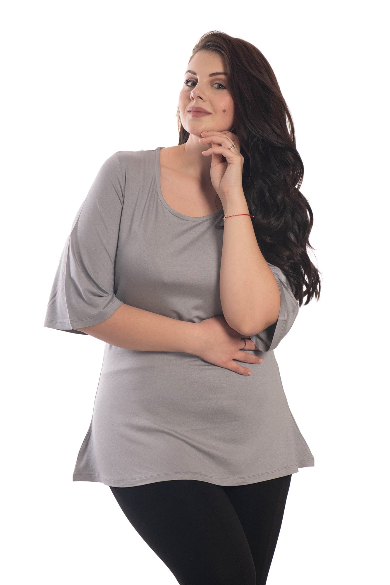 Tunica da donna con maniche a 3/4 e scollo rotondo