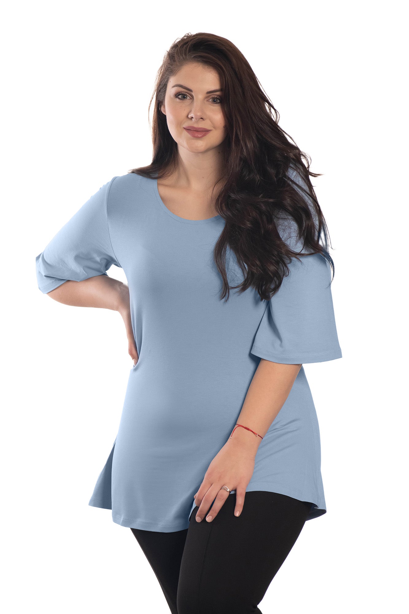 Tunica da donna con maniche a 3/4 e scollo rotondo