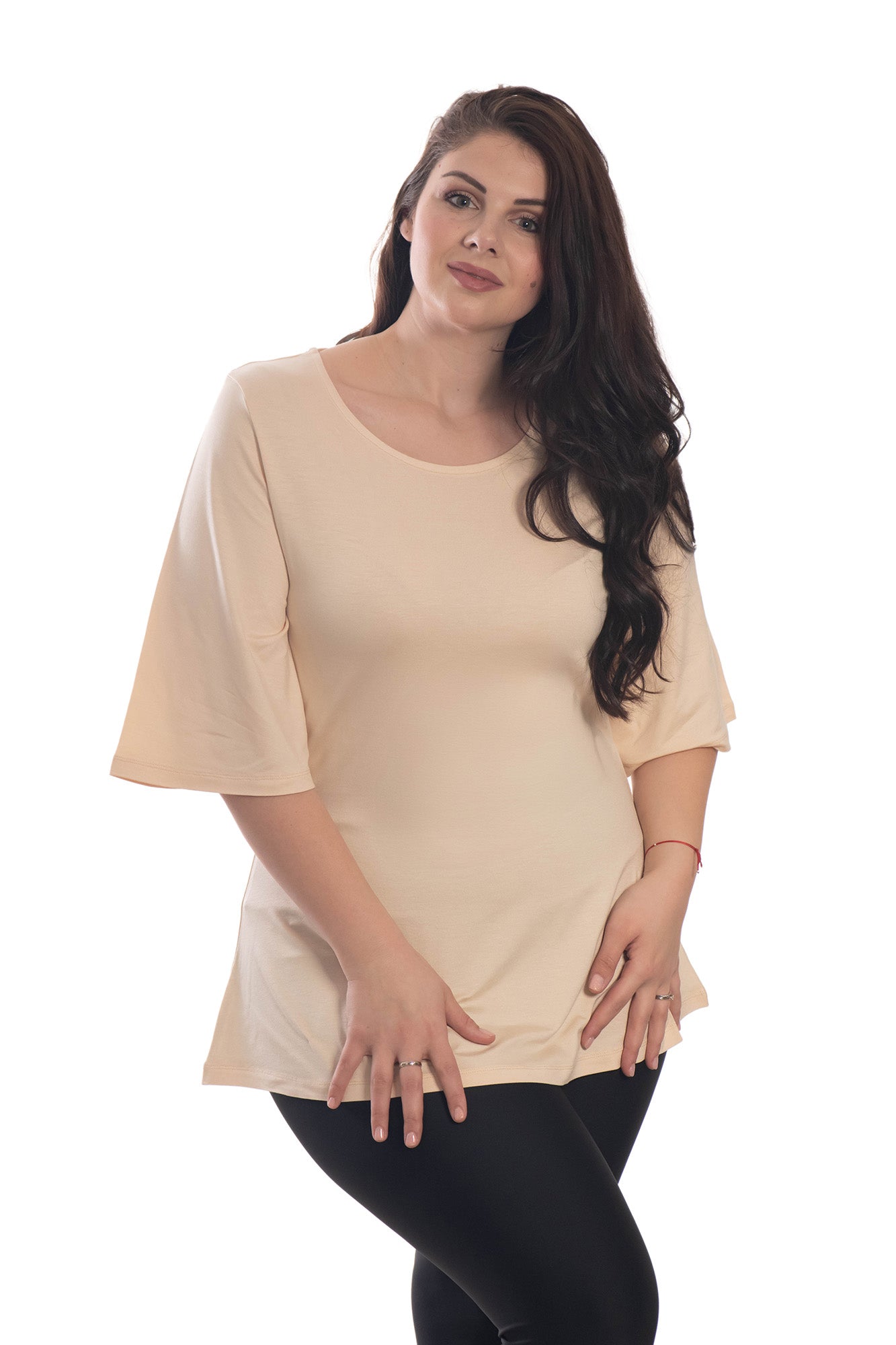 Tunica da donna con maniche a 3/4 e scollo rotondo