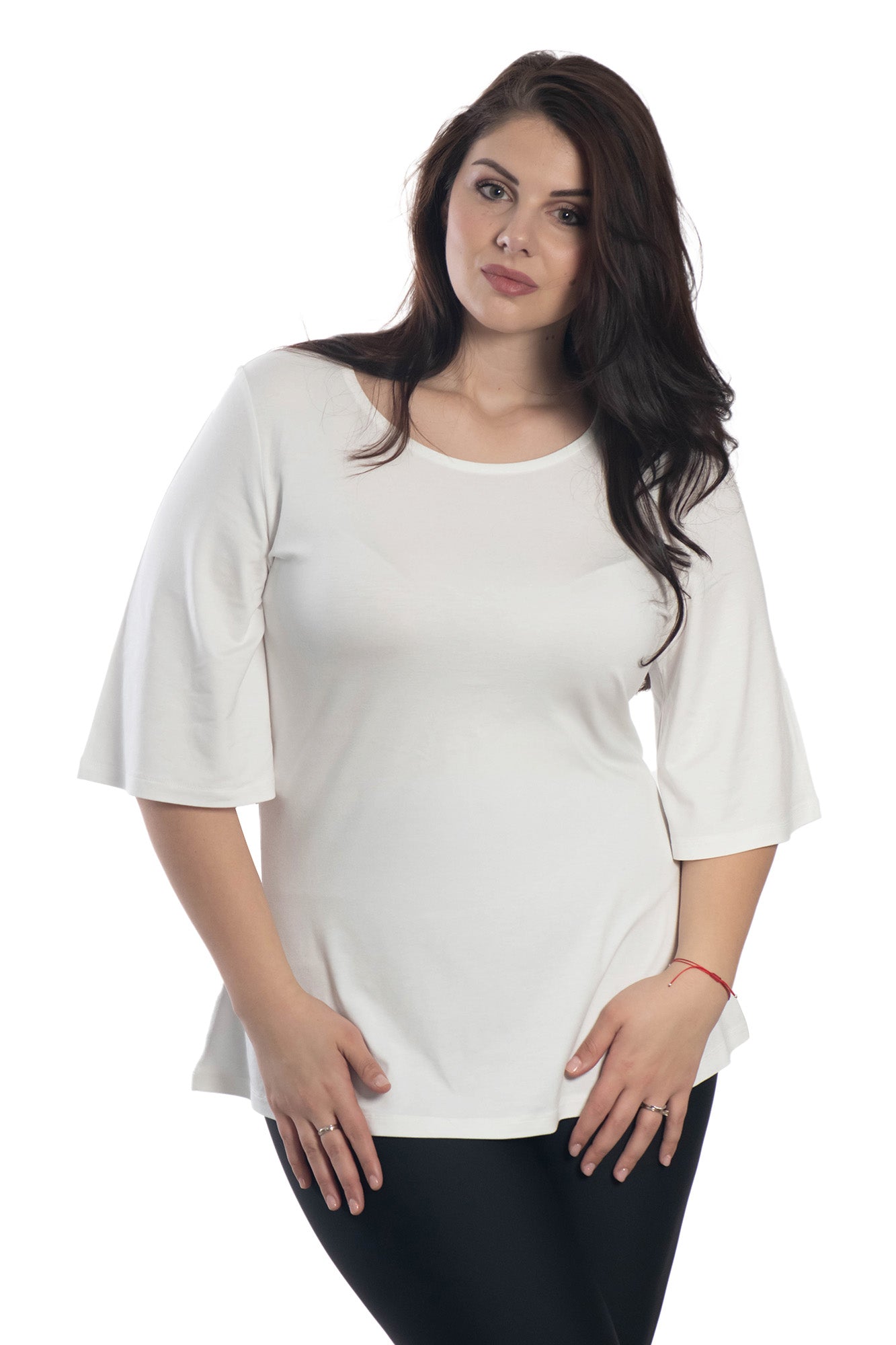 Tunica da donna con maniche a 3/4 e scollo rotondo