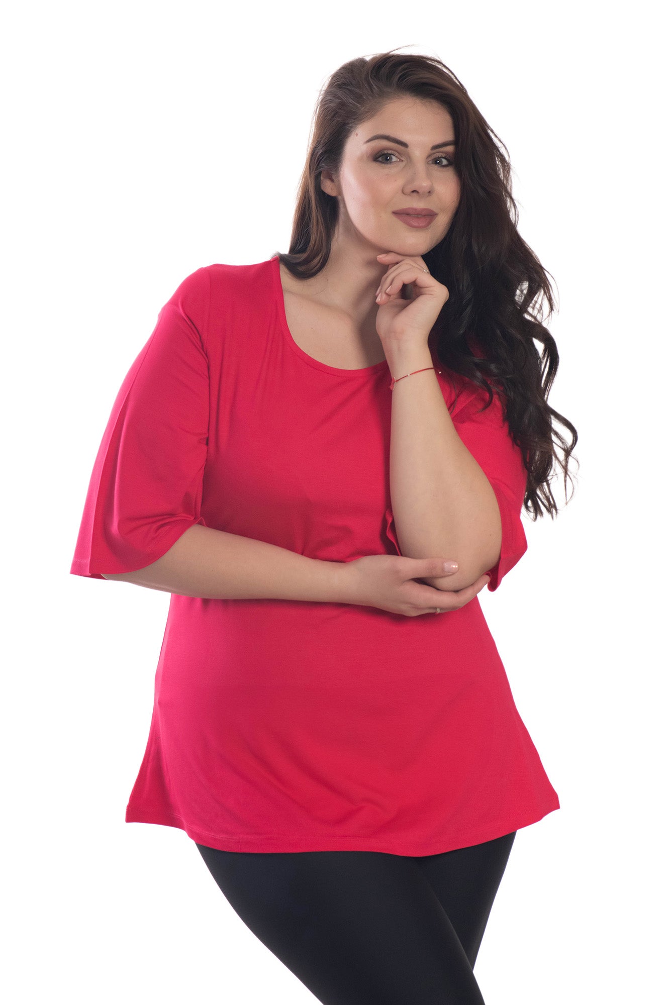 Tunica da donna con maniche a 3/4 e scollo rotondo