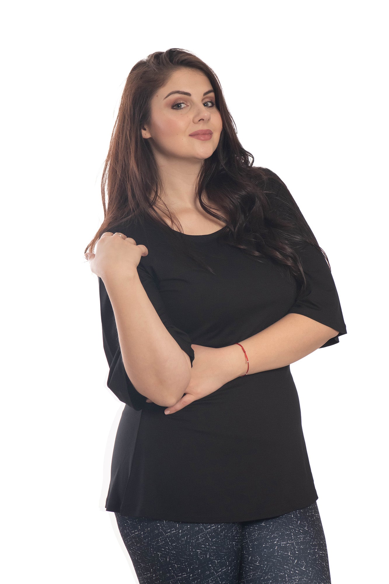 Tunica da donna con maniche a 3/4 e scollo rotondo