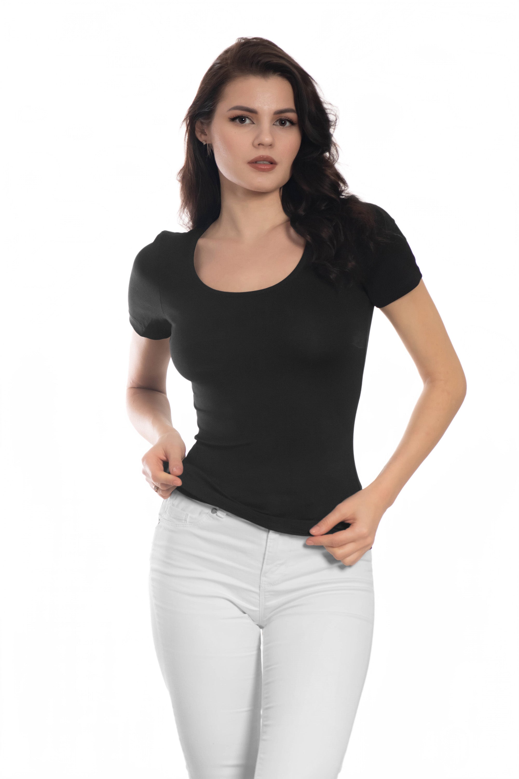 Maglietta da donna a maniche corte e scollo tondo