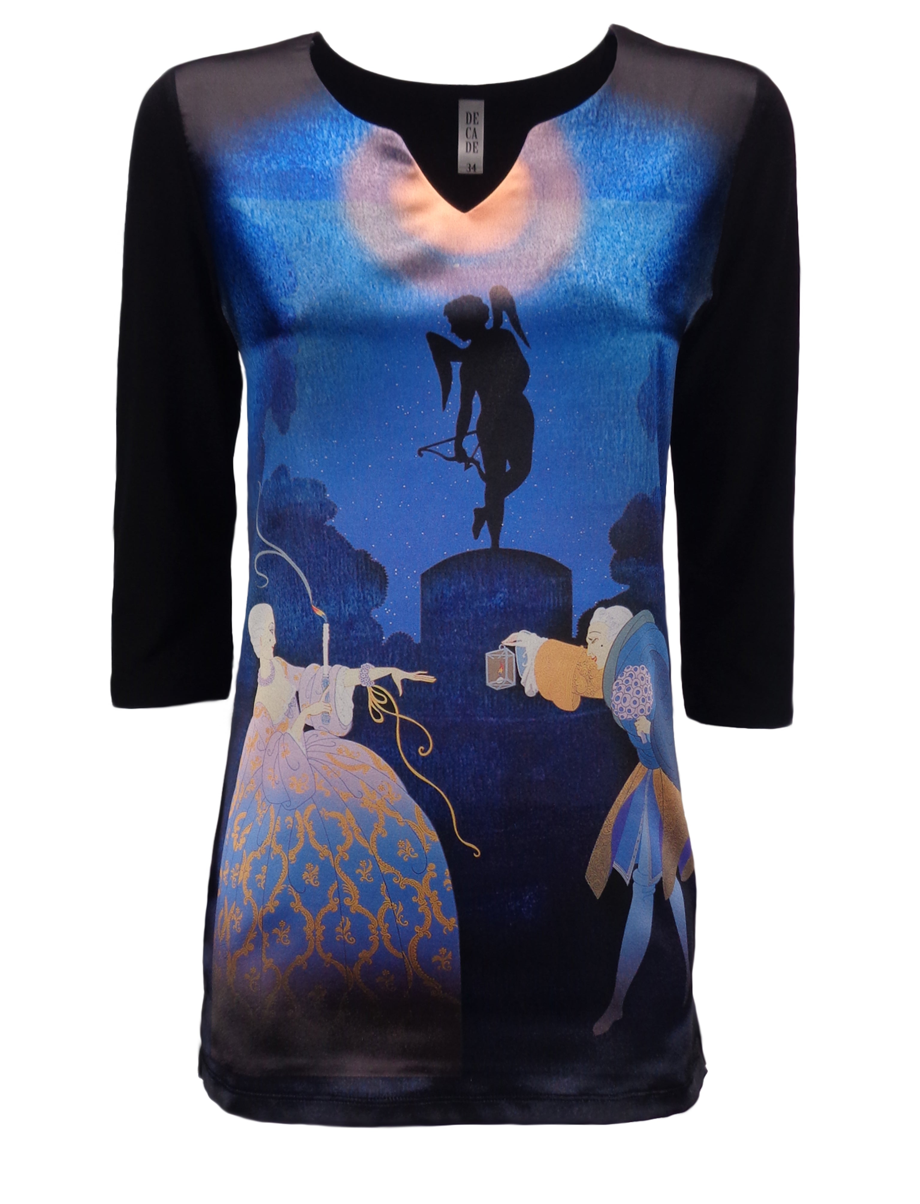 Ruffled High Neck Contrast Side Tie Top