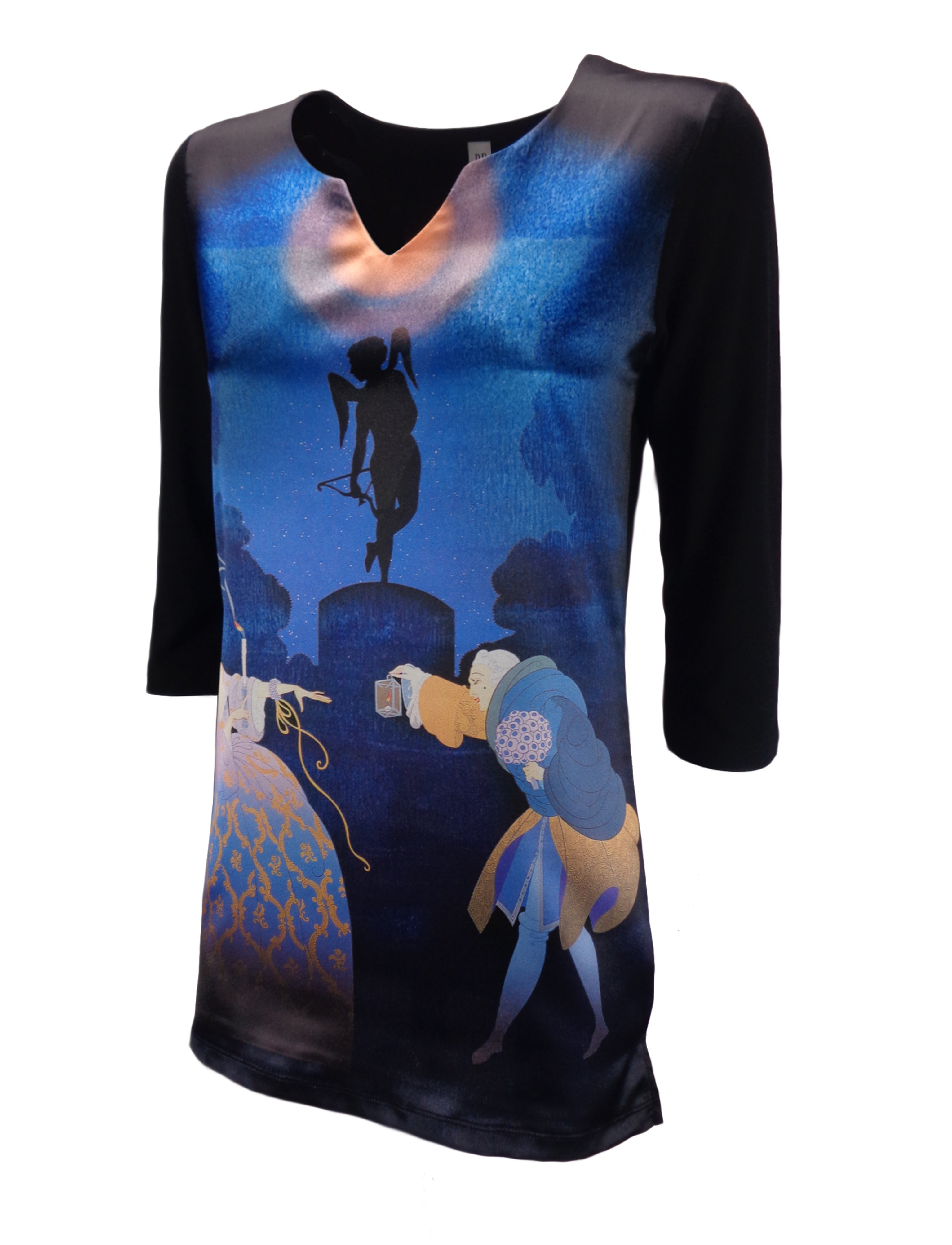 Ruffled High Neck Contrast Side Tie Top