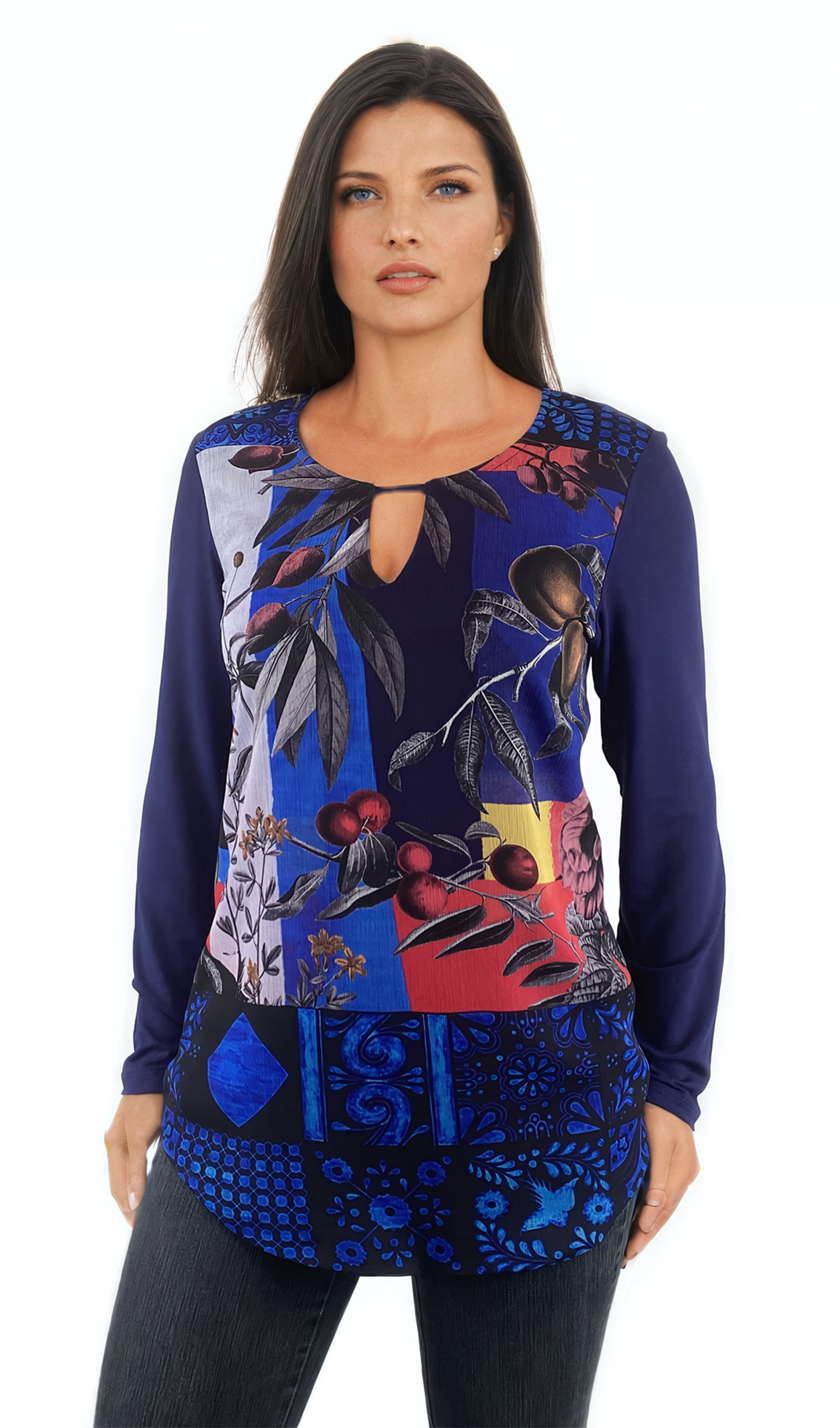 Tunica da donna - maglietta a maniche lunghe con scollo tondo