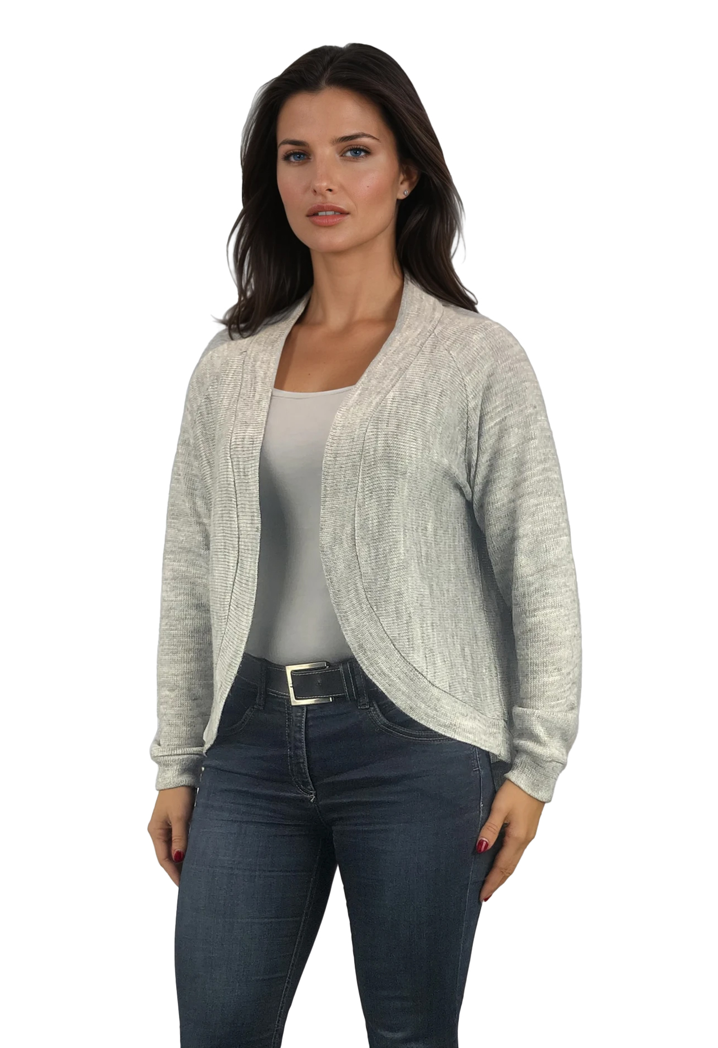 Cardigan da donna a maniche lunghe senza bottoni